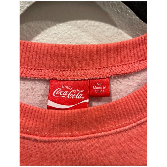 COCA COLA Logo Ombre Red Sweatshirt Crop Top - Picture 2 of 6